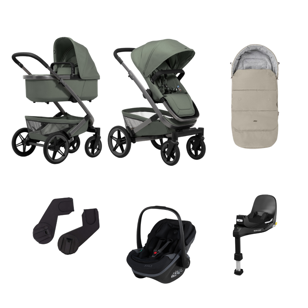 Kinderwagen Joolz Geo5 Sage Green + Autostoel Joolz x Maxi-Cosi + Base & Accessoires