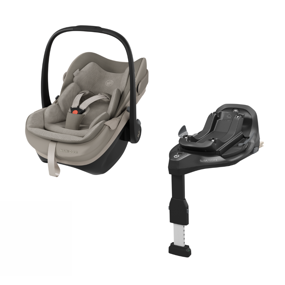 Autostoel Maxi-Cosi Pebble Slide Pro Sapphire Sand met Isofixbase Familyfix Slide Pro