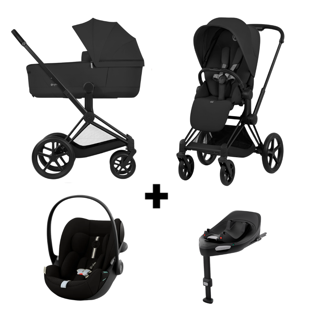 Kinderwagen Cybex Priam 5 Comfort Matt Black/Sepia Black One Box met Autostoel Cybex Cloud G3 I-Size & Base G3