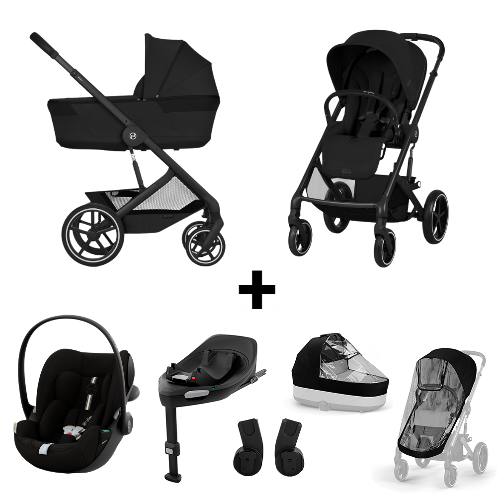 Kinderwagen Balios S Lux BLK Moon Black/Black incl. CarryCot Foldable + Cloud G3 I-Size PLUS + Base G3 & Accessoires