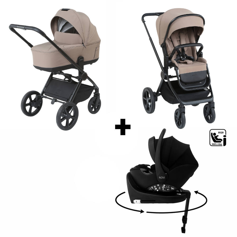 Kinderwagen Titanium Baby Solid Urban Lush Taupe met Autostoel Jacky Pro 360° V2 & Base