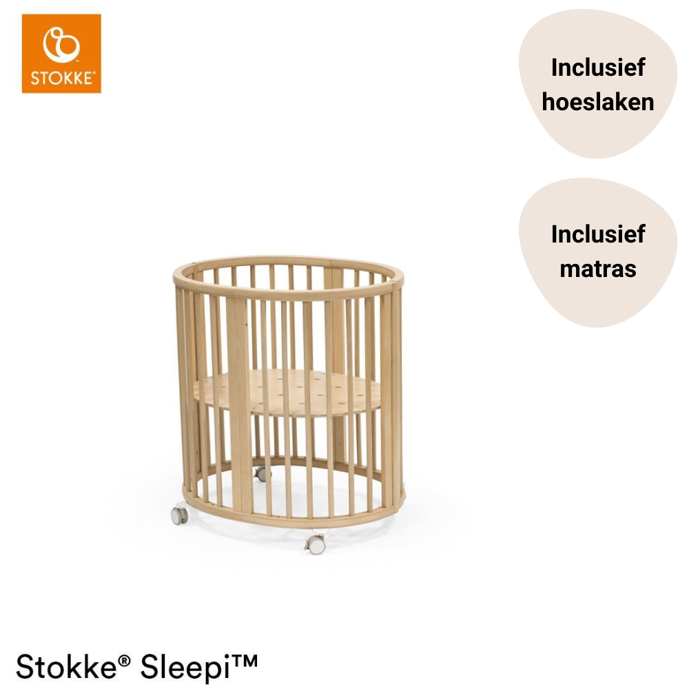 Mini Bed Stokke® Sleepi™ V3 Natural incl. Matras & Hoeslaken