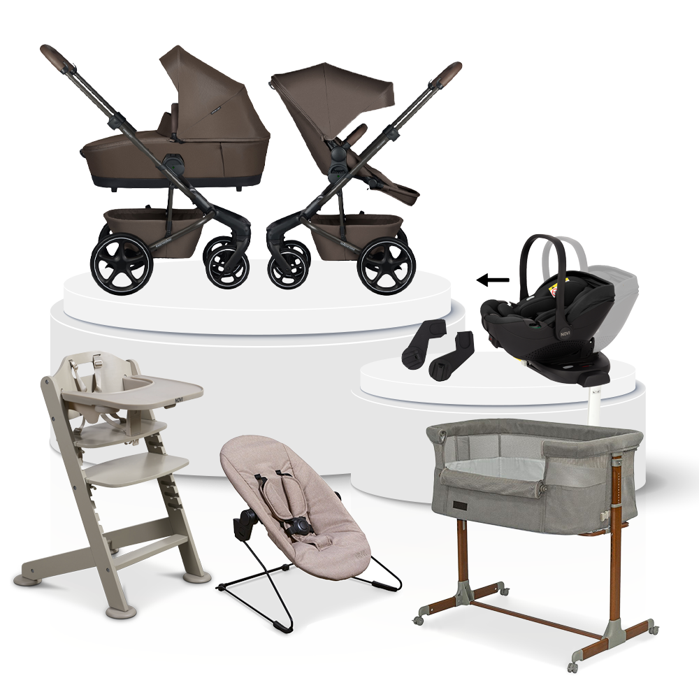 Kinderwagen Easywalker Harvey NXT Chestnut Brown Total Package Deal incl. Autostoel, Base, Kinderstoel & Co-Sleeper