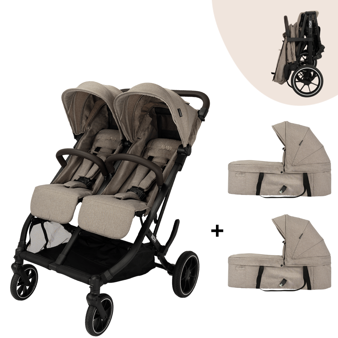 Tweeling Kinderwagen Novi Scott V2 Hazel Melange