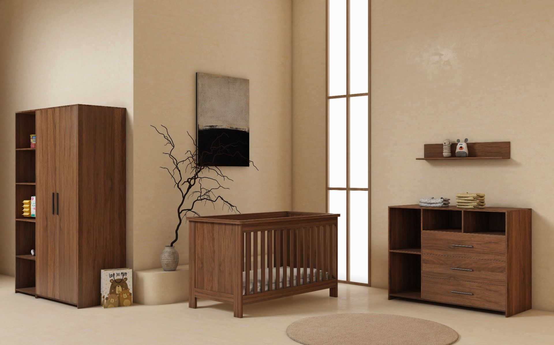 Babykamer Livvie Walnut