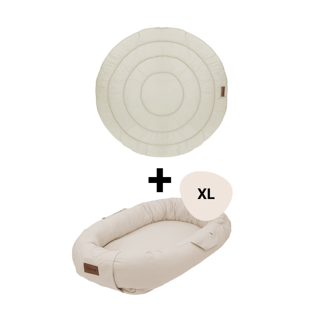 Set Boxkleed Rond + Babynest XL MorDesign Sand