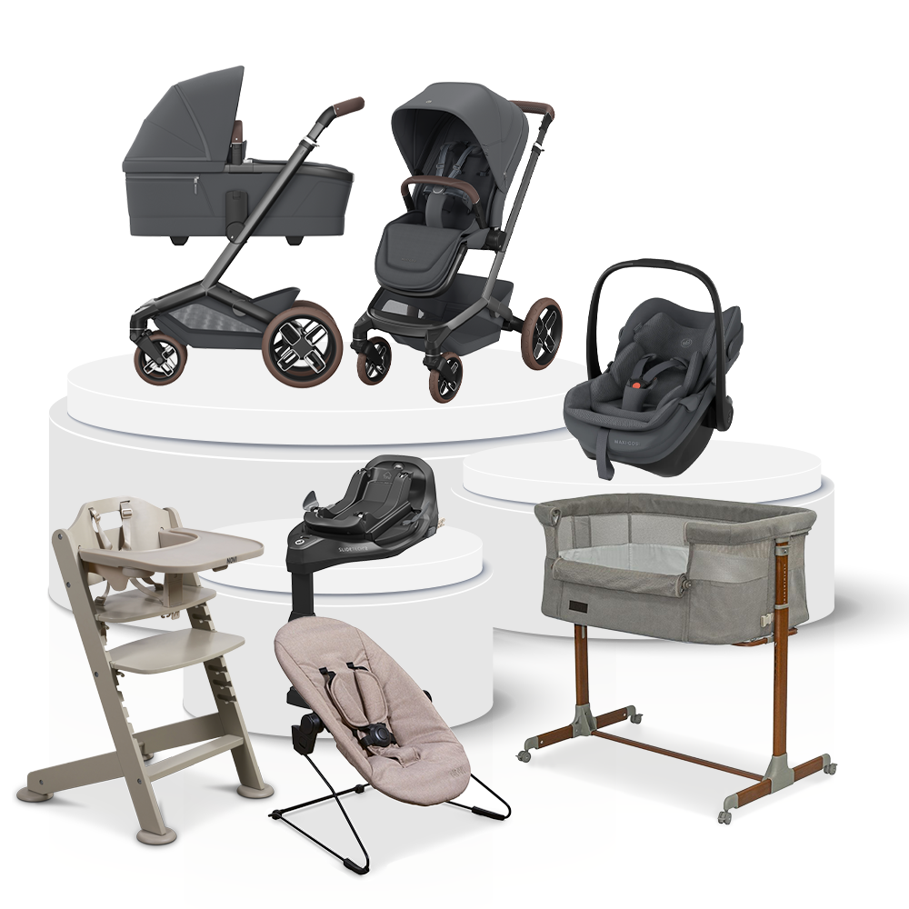 Kinderwagen Maxi-Cosi Fame V2 Ultimate Bundel Moon Graphite incl. Autostoel, Base, Kinderstoel & Co-Sleeper