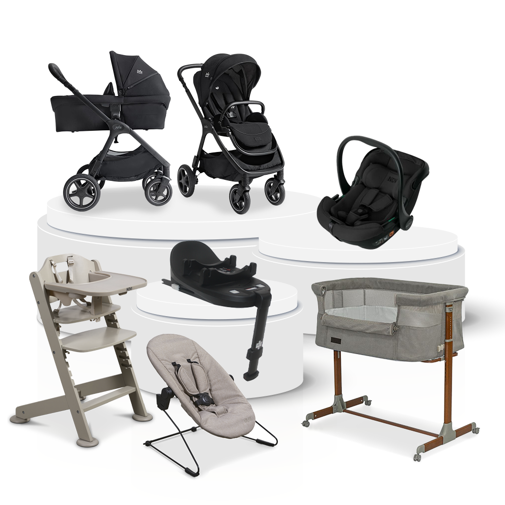 Kinderwagen Joie Signature Finiti Eclipse Total Package Deal incl. Autostoel, Base, Kinderstoel & Co-Sleeper