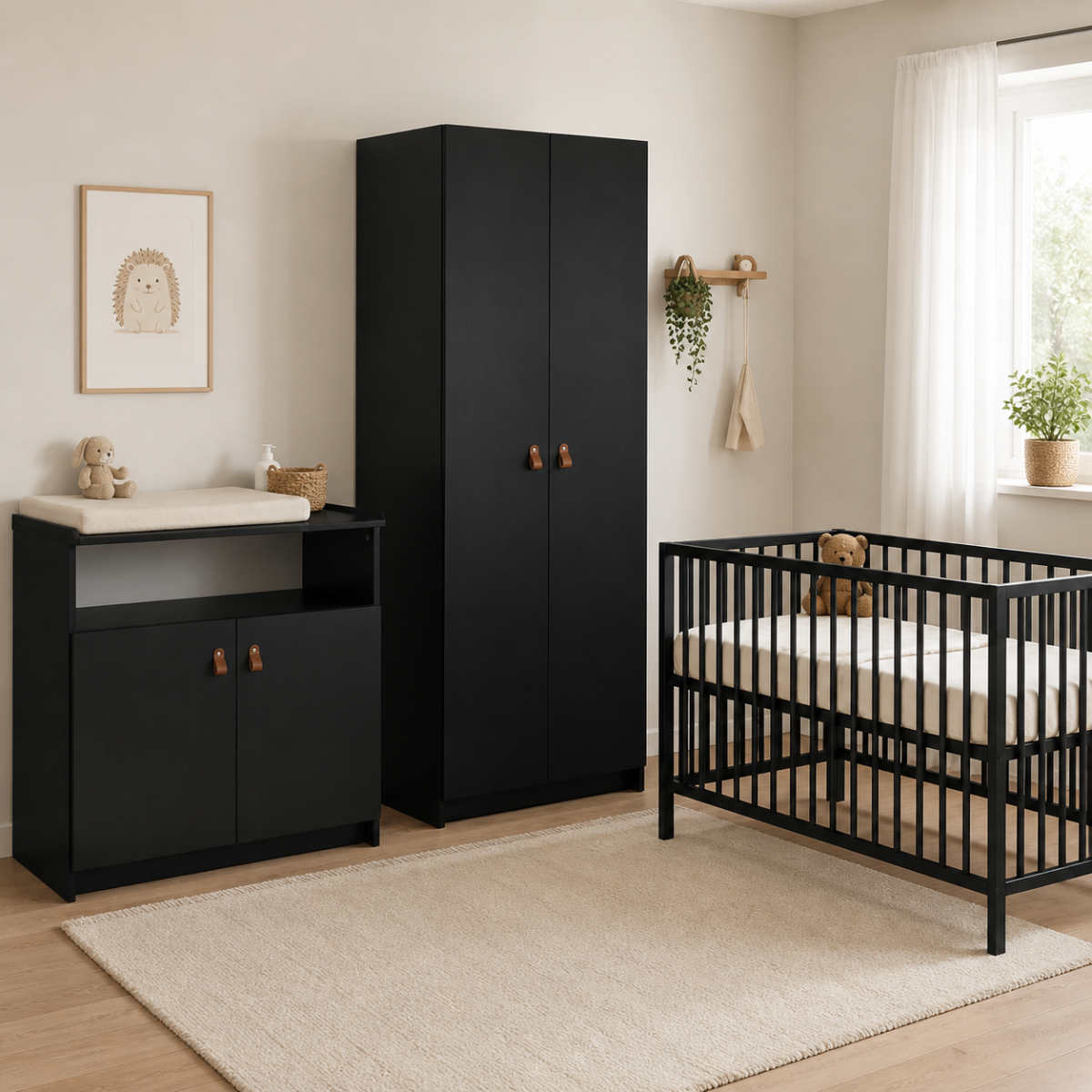 Babykamer Colorfull Home Yara met Meegroeiledikant Luca V2 Pure Black