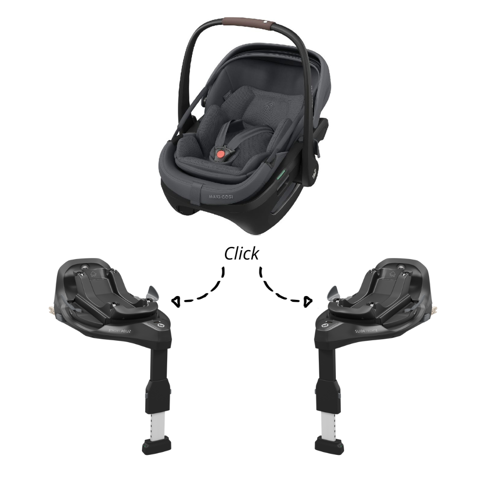 Set | Autostoel Maxi-Cosi Coral Slide Pro Moon Graphite met 2x Isofixbase Familyfix Slide Pro