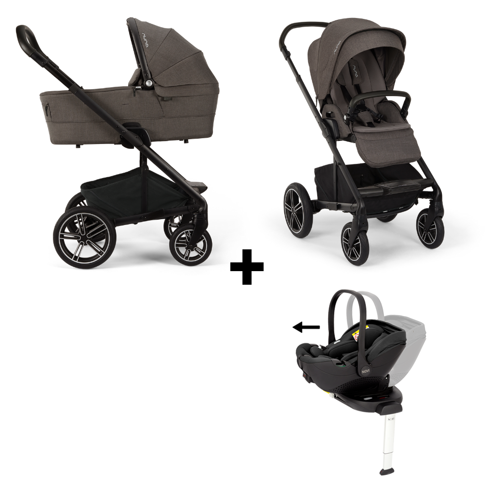 Kinderwagen Nuna MIXX Next V2 Thunder + Autostoel Joy Glide 360° All Black & Base