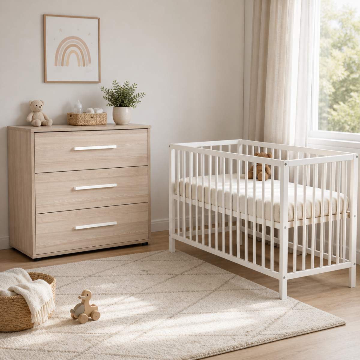 Babykamer Colorfull Home Noah (Meegroeiedikant Luca V2 Pure White + Commode)