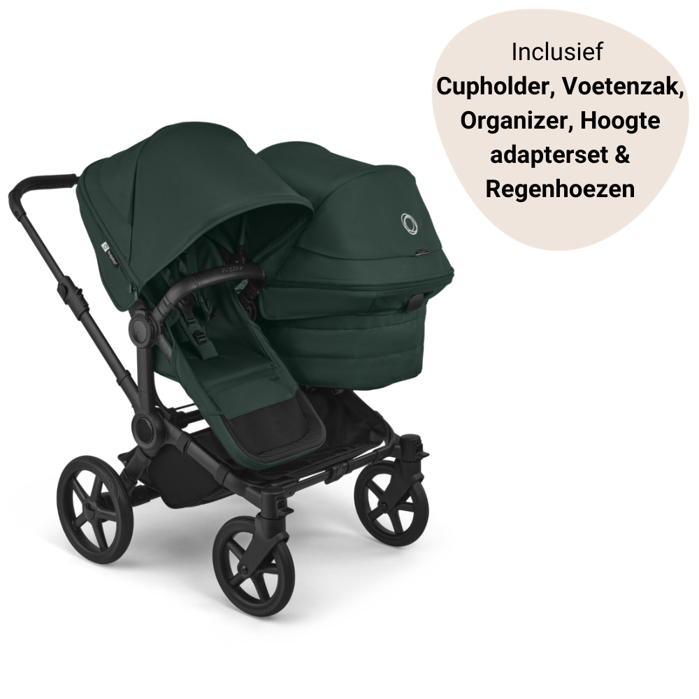 Kinderwagen Bugaboo Donkey6 Double Essential Bundel - Black/Fern Green