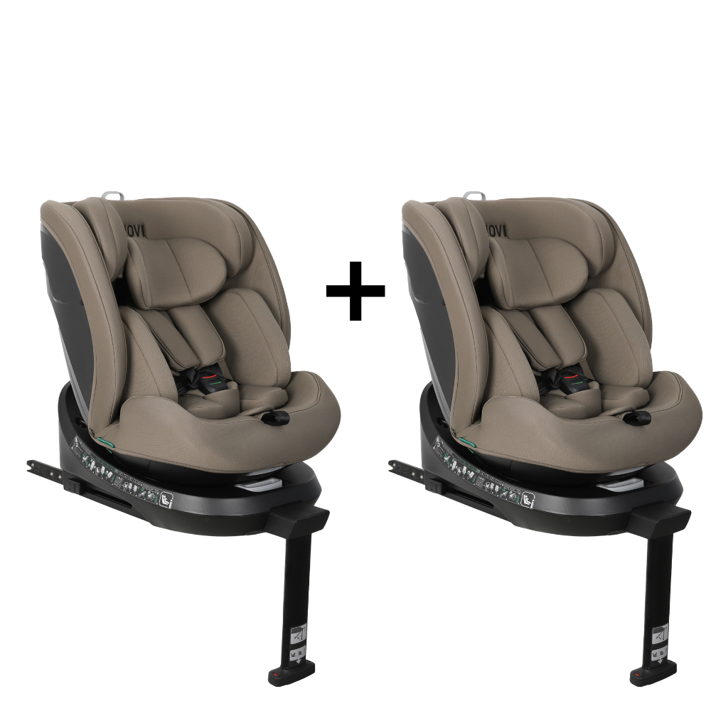 Set | 2x Autostoel Novi David 3.0 Premium I-Size 360° Dark Taupe