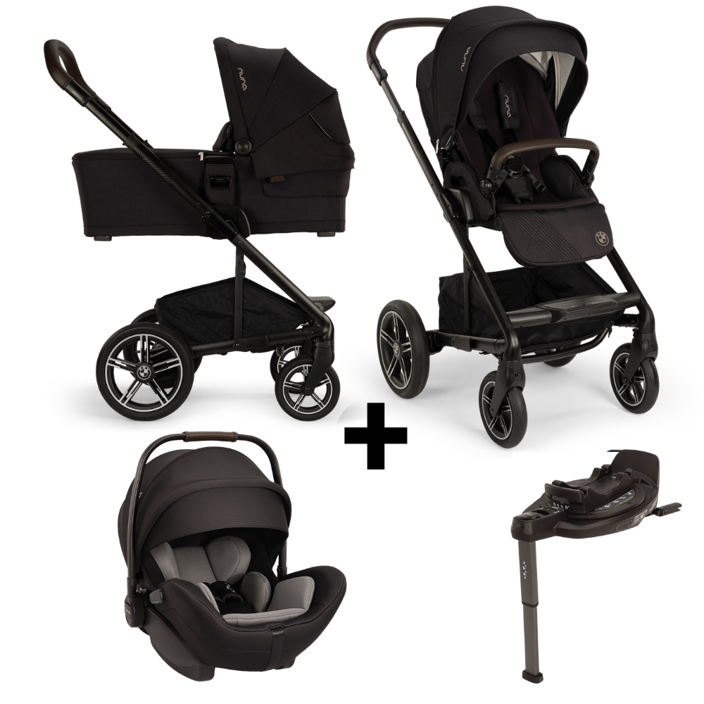 Kinderwagen Nuna MIXX Next x BMW Element + Autostoel Nuna Arra Flex Caviar & Base Nuna Curv 360 System