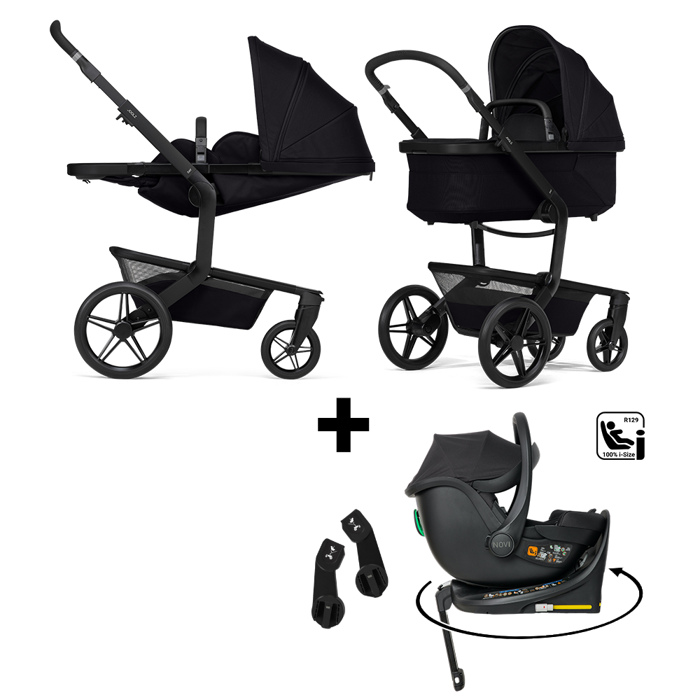 Kinderwagen Joolz Day5 Space Black + Autostoel Jacky Pro 360° V2 & Base & Adapterset