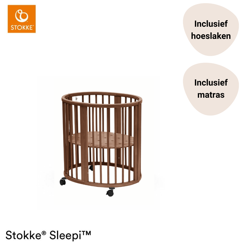Mini Bed Stokke® Sleepi™ V3 Warm Brown incl. Matras & Hoeslaken
