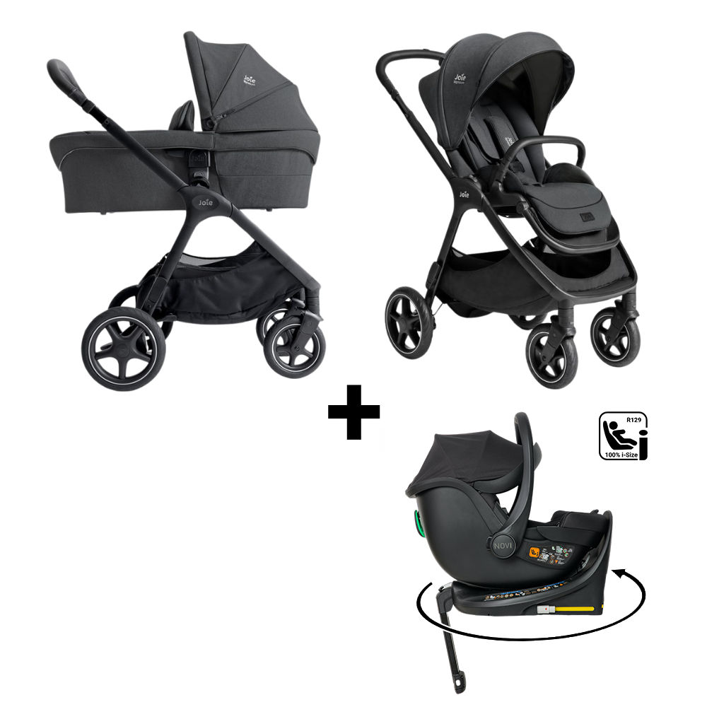 Kinderwagen Joie Signature Finiti Ebony met Autostoel Jacky Pro V2 360° & Base