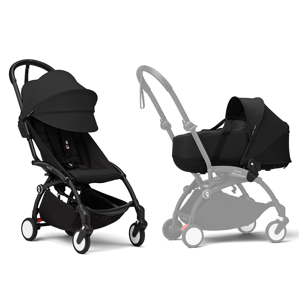 Buggy Stokke® YOYO3 Black Met Reiswieg